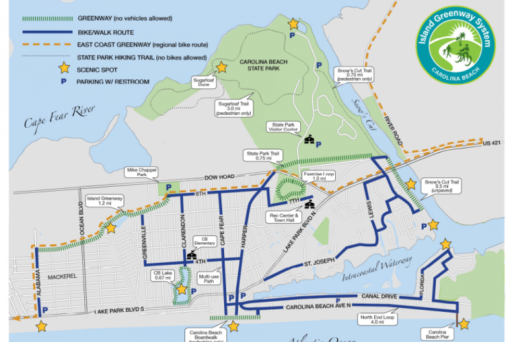 Carolina Beach Island Greenway Map